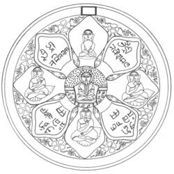 Dessin à colorier: Mythologie Hindou: Bouddha (Dieux et Déesses) #89517 - Coloriages à imprimer