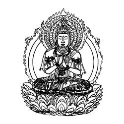Dessin à colorier: Mythologie Hindou: Bouddha (Dieux et Déesses) #89521 - Coloriages à Imprimer Gratuits