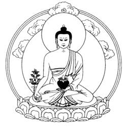 Dessin à colorier: Mythologie Hindou: Bouddha (Dieux et Déesses) #89522 - Coloriages à imprimer