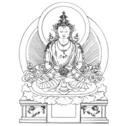 Dessin à colorier: Mythologie Hindou: Bouddha (Dieux et Déesses) #89533 - Coloriages à imprimer