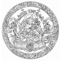 Dessin à colorier: Mythologie Hindou: Bouddha (Dieux et Déesses) #89536 - Coloriages à imprimer