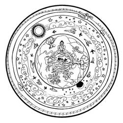 Dessin à colorier: Mythologie Hindou: Bouddha (Dieux et Déesses) #89539 - Coloriages à imprimer
