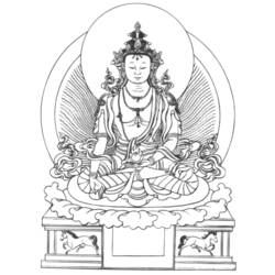 Dessin à colorier: Mythologie Hindou: Bouddha (Dieux et Déesses) #89541 - Coloriages à imprimer