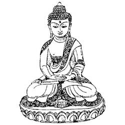 Dessin à colorier: Mythologie Hindou: Bouddha (Dieux et Déesses) #89549 - Coloriages à imprimer