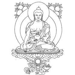 Dessin à colorier: Mythologie Hindou: Bouddha (Dieux et Déesses) #89551 - Coloriages à imprimer