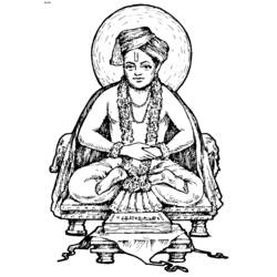 Dessin à colorier: Mythologie Hindou: Bouddha (Dieux et Déesses) #89554 - Coloriages à imprimer