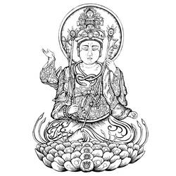 Dessin à colorier: Mythologie Hindou: Bouddha (Dieux et Déesses) #89558 - Coloriages à imprimer