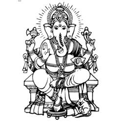 Dessin à colorier: Mythologie Hindou: Ganesh (Dieux et Déesses) #96854 - Coloriages à Imprimer