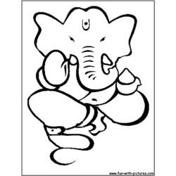 Dessin à colorier: Mythologie Hindou: Ganesh (Dieux et Déesses) #96858 - Coloriages à Imprimer