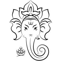 Dessin à colorier: Mythologie Hindou: Ganesh (Dieux et Déesses) #96874 - Coloriages à Imprimer