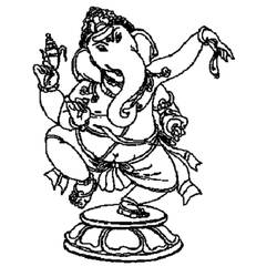 Dessin à colorier: Mythologie Hindou: Ganesh (Dieux et Déesses) #96888 - Coloriages à Imprimer