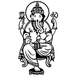 Dessin à colorier: Mythologie Hindou: Ganesh (Dieux et Déesses) #96889 - Coloriages à Imprimer Gratuits