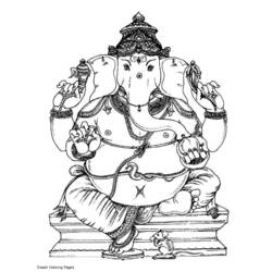 Dessin à colorier: Mythologie Hindou: Ganesh (Dieux et Déesses) #96897 - Coloriages à Imprimer