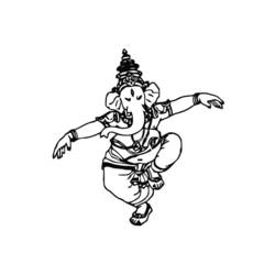 Dessin à colorier: Mythologie Hindou: Ganesh (Dieux et Déesses) #96911 - Coloriages à Imprimer Gratuits