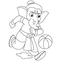 Dessin à colorier: Mythologie Hindou: Ganesh (Dieux et Déesses) #96913 - Coloriages à imprimer