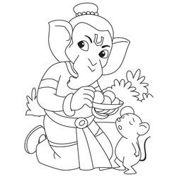 Dessin à colorier: Mythologie Hindou: Ganesh (Dieux et Déesses) #96922 - Coloriages à imprimer