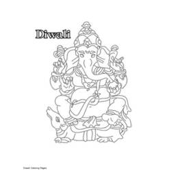 Dessin à colorier: Mythologie Hindou: Ganesh (Dieux et Déesses) #96925 - Coloriages à Imprimer Gratuits