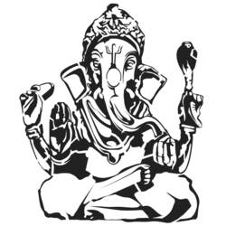 Dessin à colorier: Mythologie Hindou: Ganesh (Dieux et Déesses) #96941 - Coloriages à Imprimer Gratuits