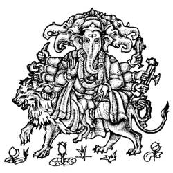 Dessin à colorier: Mythologie Hindou: Ganesh (Dieux et Déesses) #96958 - Coloriages à Imprimer Gratuits