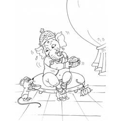 Dessin à colorier: Mythologie Hindou: Ganesh (Dieux et Déesses) #96981 - Coloriages à Imprimer Gratuits