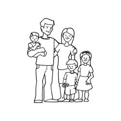 Illustration au trait Famille (Famille et Amis) #189348 prête à colorier