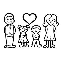 Illustration au trait Famille (Famille et Amis) #189356 prête à colorier