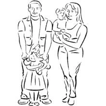 Dessin à colorier: Famille (Famille et Amis) #95135 - Coloriages à Imprimer Gratuits
