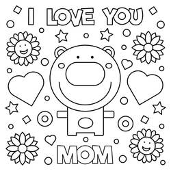 Dessins à colorier: Je t’aime maman - Coloriages à Imprimer Gratuits