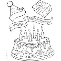 Dessin à colorier: Anniversaire (Fêtes et Célébrations) #57073 - Coloriages à Imprimer Gratuits