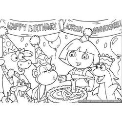 Dessin à colorier: Anniversaire (Fêtes et Célébrations) #57078 - Coloriages à Imprimer Gratuits