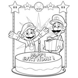 Dessin à colorier: Anniversaire (Fêtes et Célébrations) #57089 - Coloriages à Imprimer Gratuits