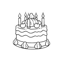 Dessin à colorier: Anniversaire (Fêtes et Célébrations) #57090 - Coloriages à Imprimer Gratuits