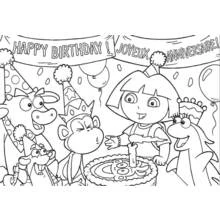 Illustration au trait Anniversaire (Fêtes et Célébrations) #57189 prête à colorier