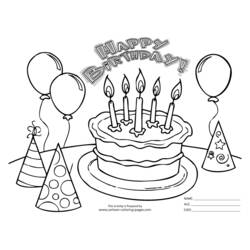 Dessin à colorier: Anniversaire (Fêtes et Célébrations) #57309 - Coloriages à Imprimer Gratuits