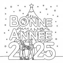 Coloriage gratuit Bonne Année (Fêtes et Célébrations) #216585 à colorier aux crayons