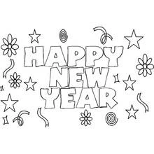 Dessin à colorier: Bonne Année (Fêtes et Célébrations) #60769 - Coloriages à Imprimer Gratuits