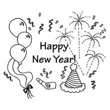 Dessin à colorier: Bonne Année (Fêtes et Célébrations) #60826 - Coloriages à Imprimer Gratuits