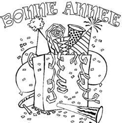 Dessin à colorier: Bonne Année (Fêtes et Célébrations) #61008 - Coloriages à Imprimer Gratuits