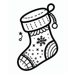 Dessins à colorier: Chaussette De Noël - Coloriages à Imprimer Gratuits