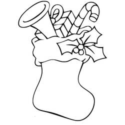 Coloriage Chaussette De Noël (Fêtes et Célébrations) #216635 à imprimer et colorier