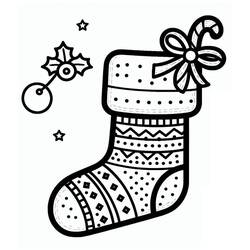 Coloriage Chaussette De Noël (Fêtes et Célébrations) #216639 à imprimer et colorier