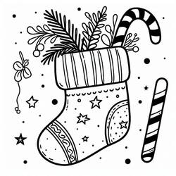 Coloriage Chaussette De Noël (Fêtes et Célébrations) #216644 à imprimer et colorier