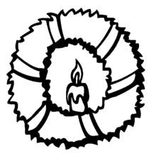 Dessin à colorier: Couronne de Noël (Fêtes et Célébrations) #169369 - Coloriages à Imprimer Gratuits