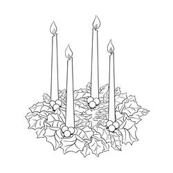 Dessin à colorier: Couronne de Noël (Fêtes et Célébrations) #204305 - Coloriages à Imprimer Gratuits