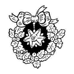 Dessin à colorier: Couronne de Noël (Fêtes et Célébrations) #204308 - Coloriages à Imprimer Gratuits