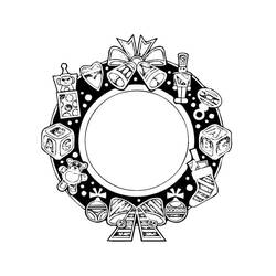 Coloriage Couronne de Noël (Fêtes et Célébrations) #204316 à imprimer et colorier