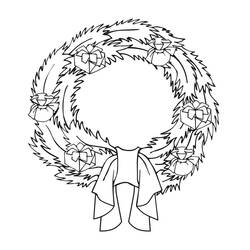 Dessin à colorier: Couronne de Noël (Fêtes et Célébrations) #204319 - Coloriages à Imprimer Gratuits