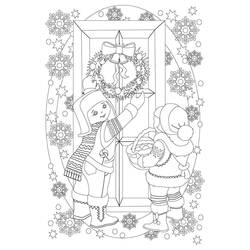 Coloriage Couronne de Noël (Fêtes et Célébrations) #204325 à imprimer et colorier