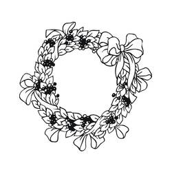 Dessin à colorier: Couronne de Noël (Fêtes et Célébrations) #204328 - Coloriages à Imprimer Gratuits