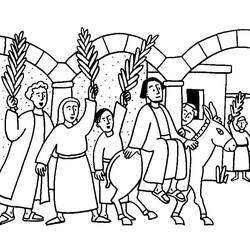 Dessin à colorier: Dimanche des Rameaux (Fêtes et Célébrations) #210843 - Coloriages à Imprimer Gratuits